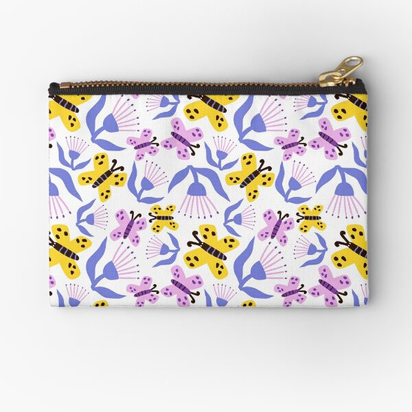 Repeating bright pattern with butterflies. Zipper Pouch