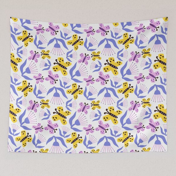 Item preview, Repeating bright pattern with butterflies. designed and sold by Evartfinds.