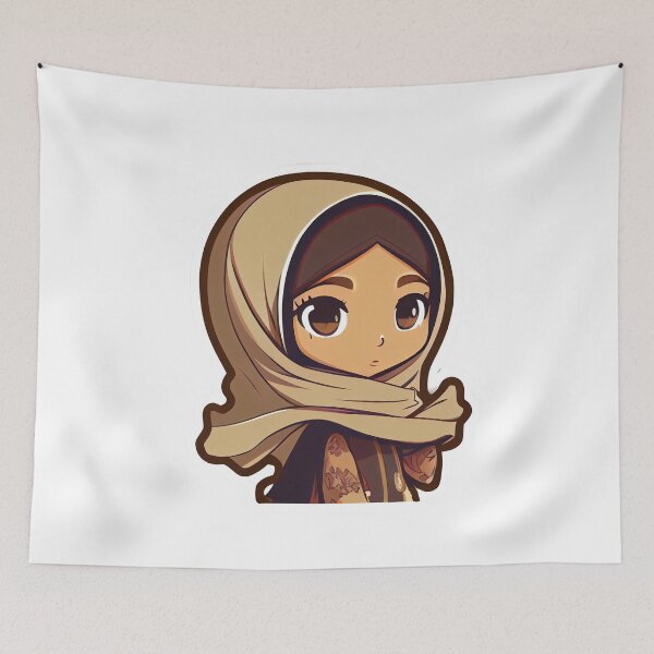 Item preview, Anime Arab Hijab Head Scarf Beautiful Girl designed and sold by MrBadDream.