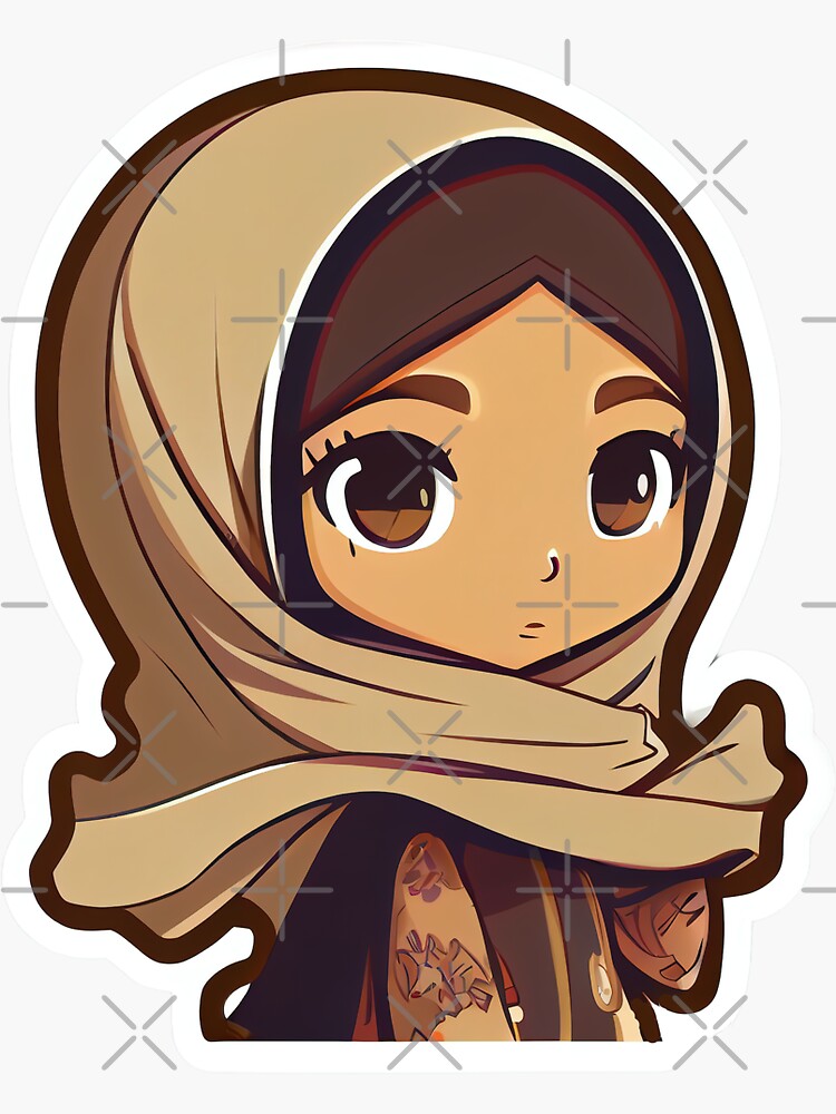 Cute Anime Arab Hijab Head Scarf Beautiful Classic Tie-Dye T-Shirt |  TeeShirtPalace