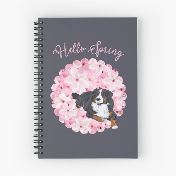 Item preview, Hello Spring with Bernese Mountain Dog and Sakura Flower Circle designed and sold by SeasonalDogs.
