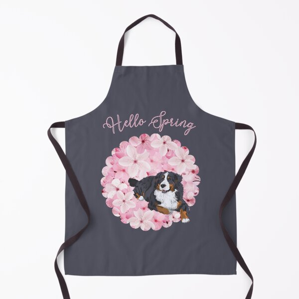 Item preview, Hello Spring with Bernese Mountain Dog and Sakura Flower Circle designed and sold by SeasonalDogs.