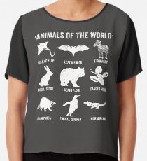 Einfache Vintage Humor Lustige seltene Tiere der Welt Chiffontop