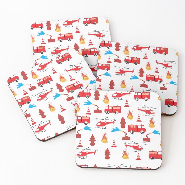 Item preview, Red Transport Fire Truck Engine Brigade Pattern designed and sold by idovedesign.