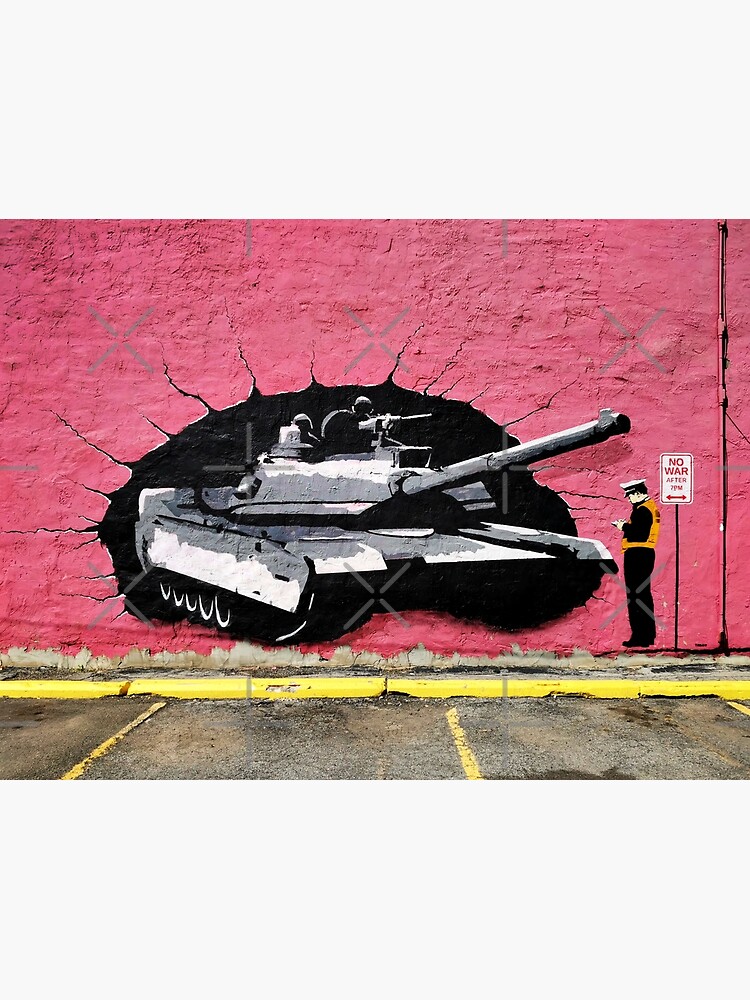 No War After 7pm - Banksy Street Art Tank