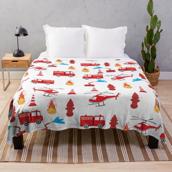 Item preview, Red Transport Fire Truck Engine Brigade Pattern designed and sold by idovedesign.