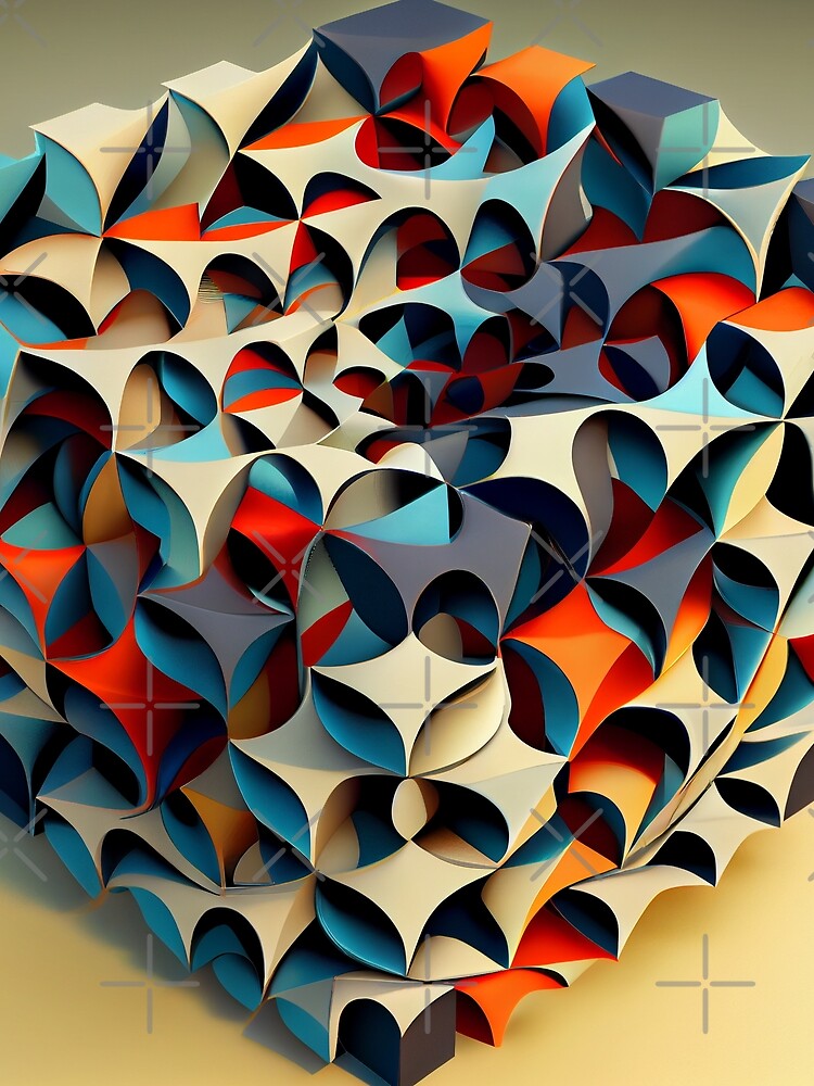 Thumbnail 3 von 3, Tuch, Three Dimensional Cool Pattern Digital Painting designt und verkauft von CodeAndColors.
