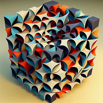 Imagen de la obra Three Dimensional Cool Pattern Digital Painting de CodeAndColors