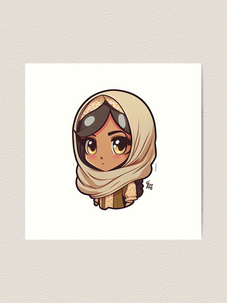 Woman in black hijab illustration, Muslim Islam Hijab Manga Anime