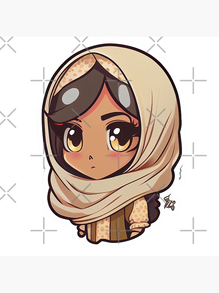 Draw an Arab girl in the style of the a...