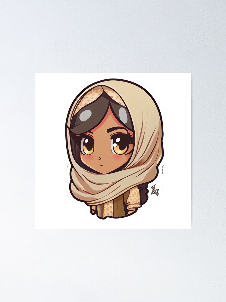 Premium Photo  Anime girl with a hijab on her head