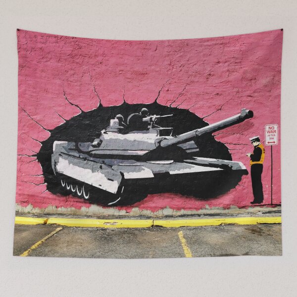 Item preview, No War After 7pm - Banksy Street Art Tank designed and sold by Teecha.