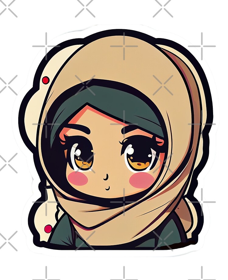 Cute Anime Arab Hijab Head Scarf Beautiful Girl