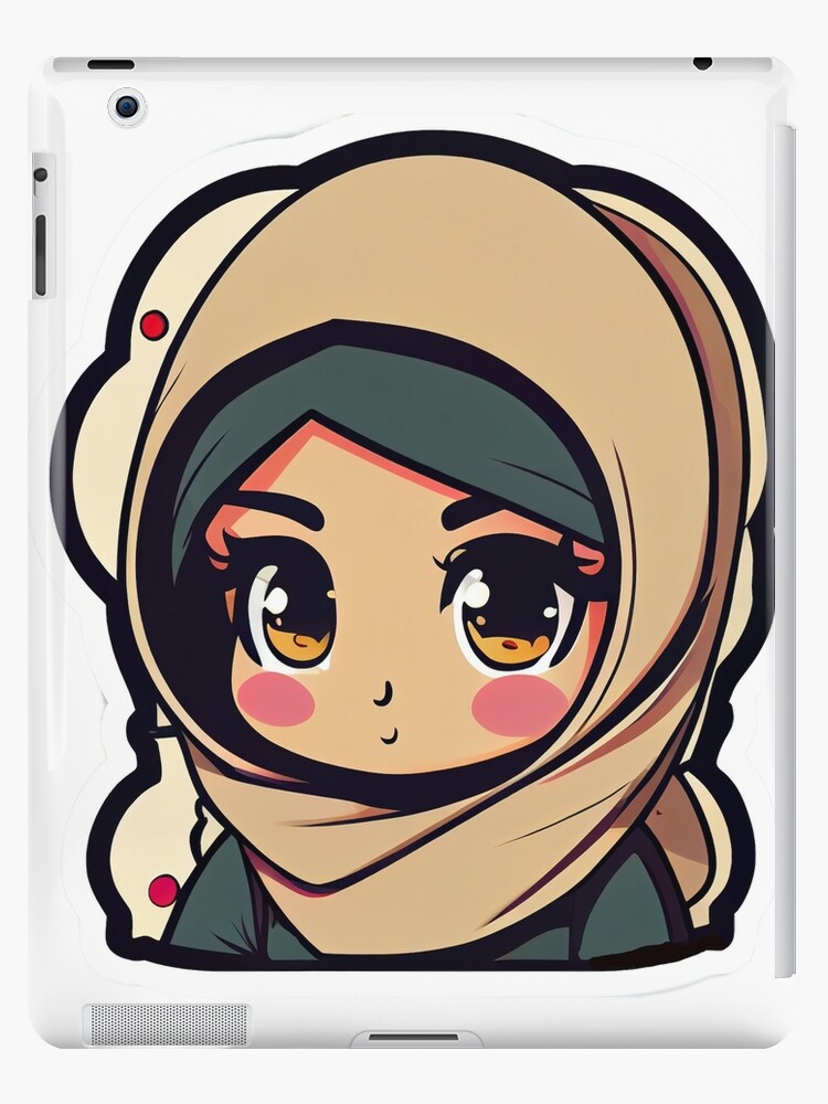 Beautiful Girl in Hijab Cartoon iPad Case & Skin for Sale by