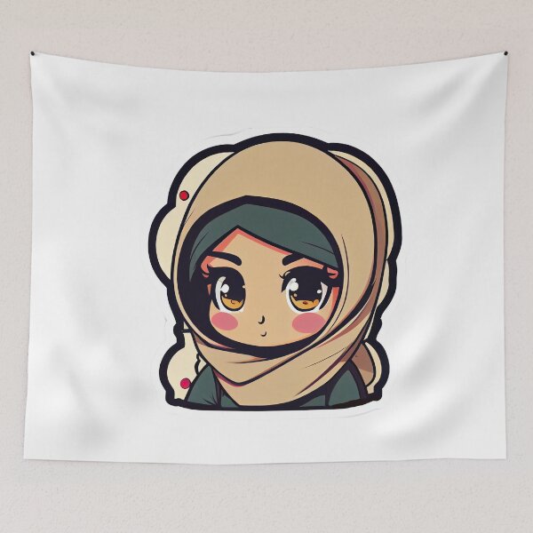 Item preview, Awesome Anime Arab Hijab Head Scarf Beautiful Girl designed and sold by MrBadDream.