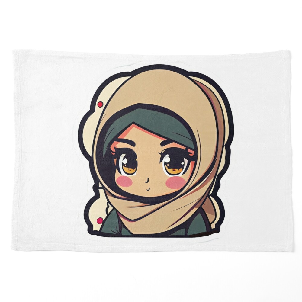 Cute Anime Arab Hijab Head Scarf Beautiful Girl Poster for Sale