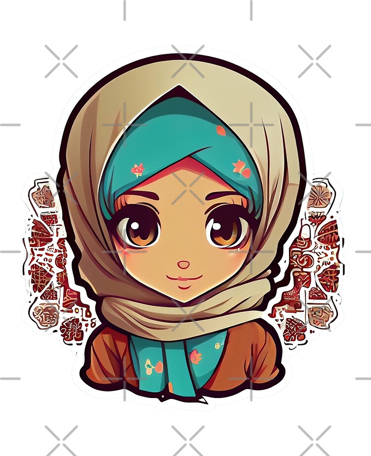 Beautiful Girl in Hijab Cartoon iPad Case & Skin for Sale by MrBadDream