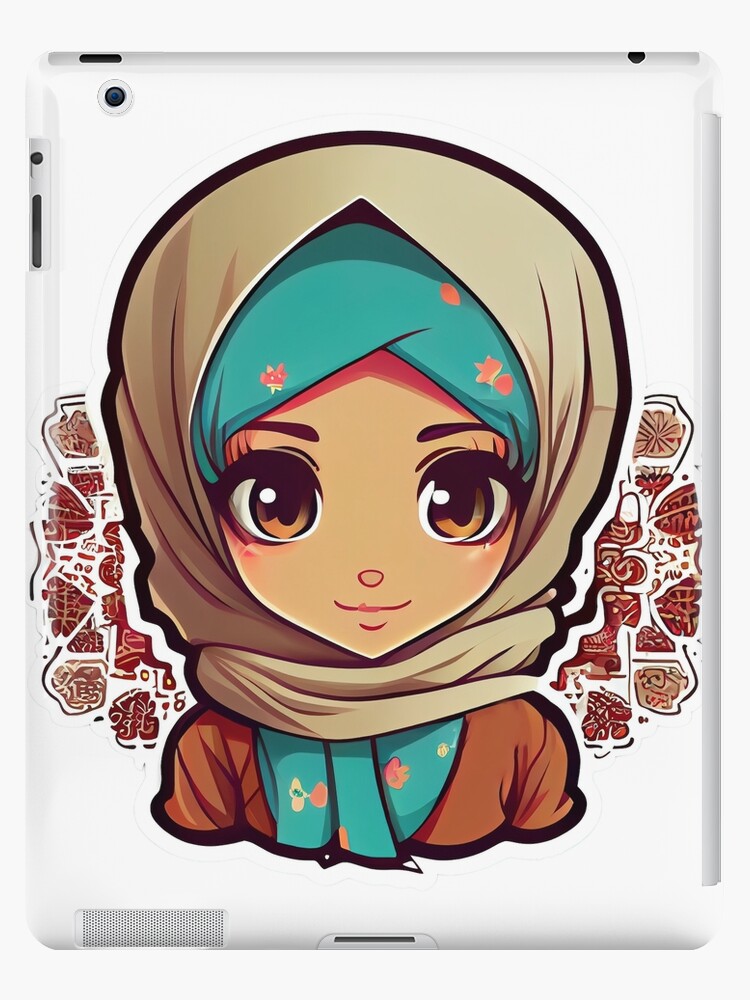 Beautiful Girl in Hijab Cartoon iPad Case & Skin for Sale by