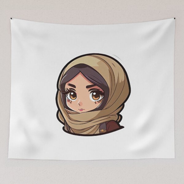 Item preview, Attractive Anime Arab Hijab Head Scarf Beautiful Girl designed and sold by MrBadDream.