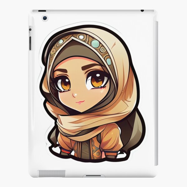 Beautiful Girl in Hijab Cartoon iPad Case & Skin for Sale by