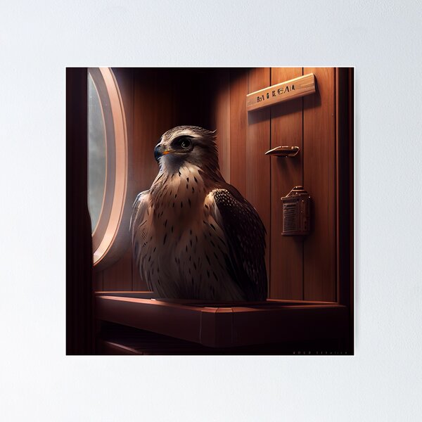 Item preview, Platinum Falcon in the Sauna Digital Painting designed and sold by CodeAndColors.