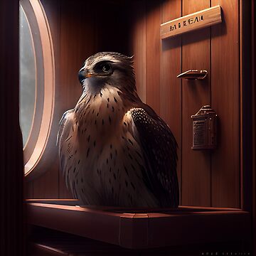 Imagen de la obra Platinum Falcon in the Sauna Digital Painting de CodeAndColors