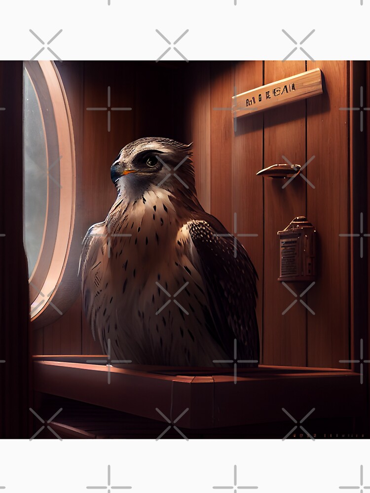 Imagen 6 de 6, Sudadera con capucha con la obra Platinum Falcon in the Sauna Digital Painting, diseñada y vendida por CodeAndColors.