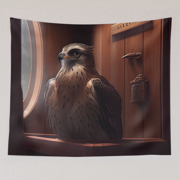 Item preview, Platinum Falcon in the Sauna Digital Painting designed and sold by CodeAndColors.