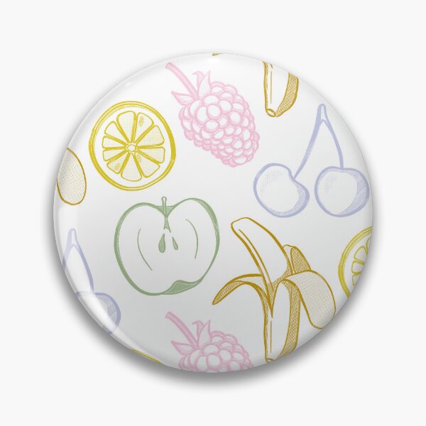 Item preview, Fruity repeat pattern - multicolour fruit on white background  designed and sold by LucyFaulke.