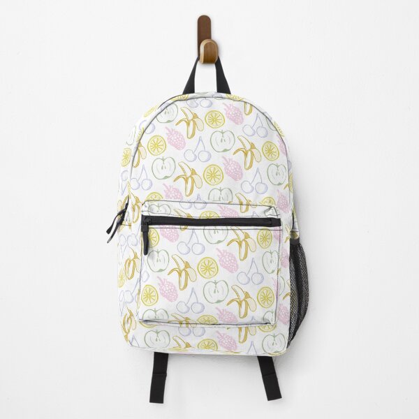 Item preview, Fruity repeat pattern - multicolour fruit on white background designed and sold by LucyFaulke.
