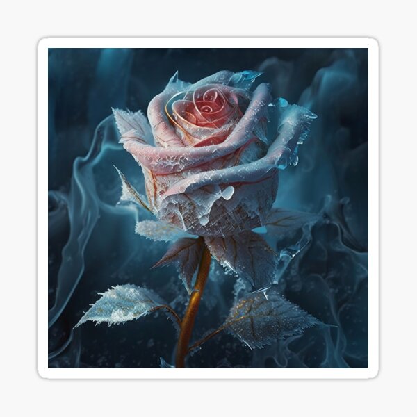 Frozen Rose Design Sticker