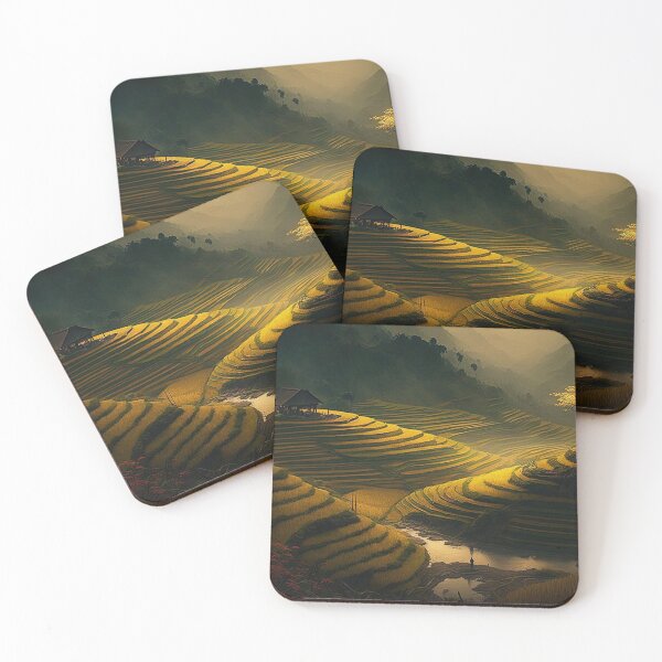Item preview,  Beautiful landscape countryside artwork - Vietnam Terraced fields 01 designed and sold by jetaiart.