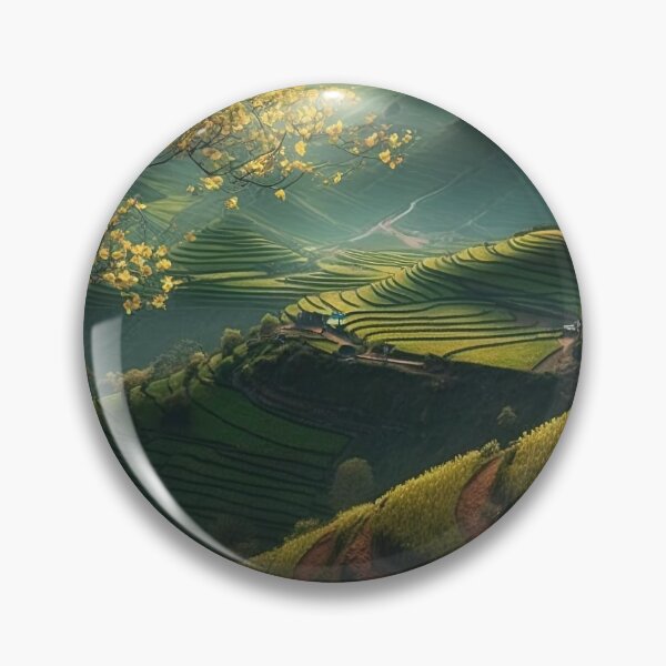 Item preview, Beautiful landscape countryside artwork - Vietnam Terraced fields 02 designed and sold by jetaiart.