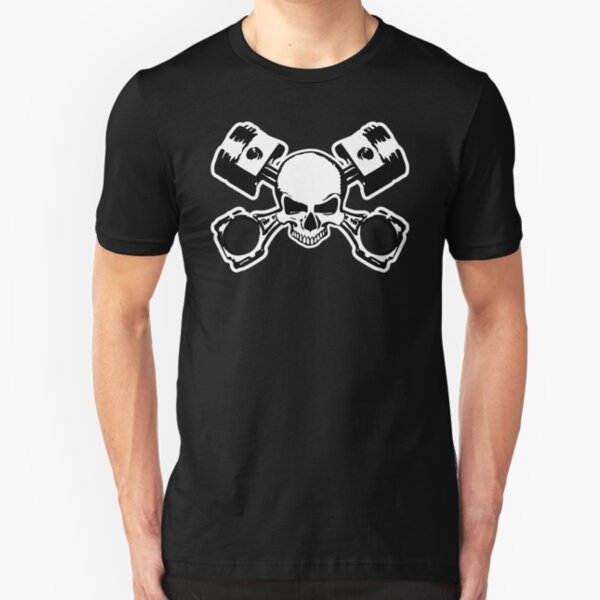 Skull and Crossed Pistons Slim Fit T-Shirt