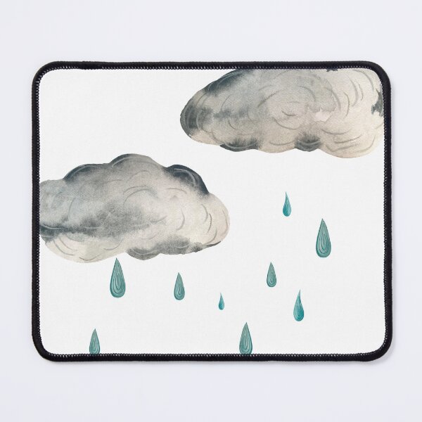 Item preview, Cloud drop rainy textured design watercolor sketch designed and sold by Yana Mustafina | Boho Soulful Designs.