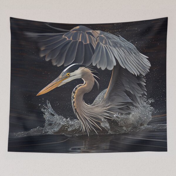 Item preview, A Herons Quipped Swerve Digital Painting designed and sold by CodeAndColors.
