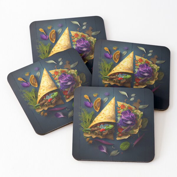 Item preview, A Taco-Lovers Dream Cornflower Quesadilla and Burritos Digital Painting designed and sold by CodeAndColors.