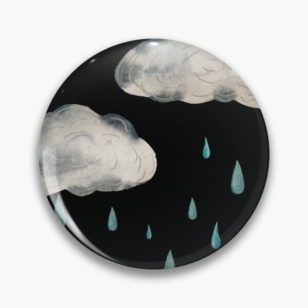 Item preview, Cloud drop rainy textured design watercolor sketch black designed and sold by Yana Mustafina | Boho Soulful Designs.