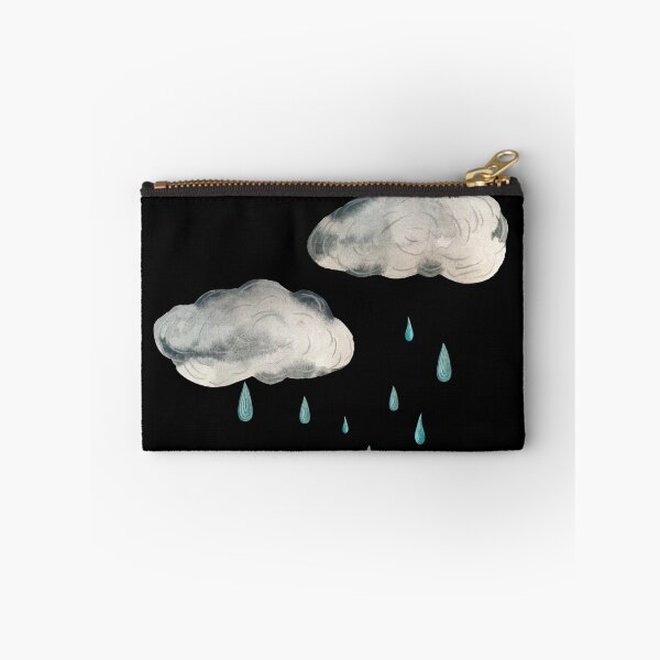 Item preview, Cloud drop rainy textured design watercolor sketch black designed and sold by Yana Mustafina | Boho Soulful Designs.