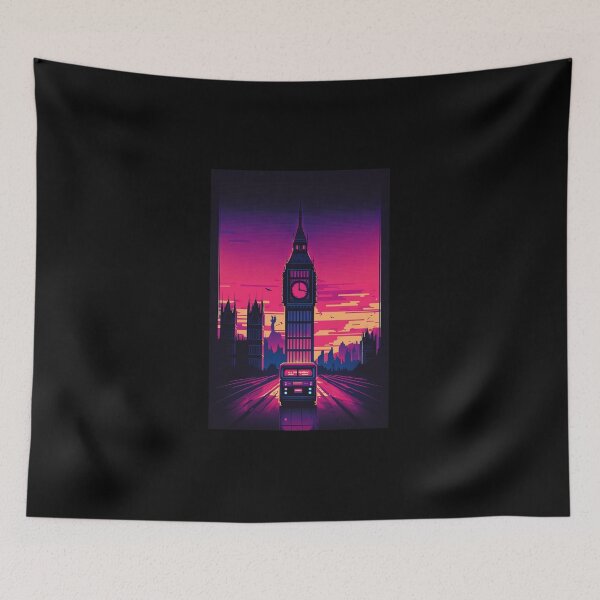 Item preview, 80s Synthwave cyberpunk London - Big Ben designed and sold by RESToRAPTOR.