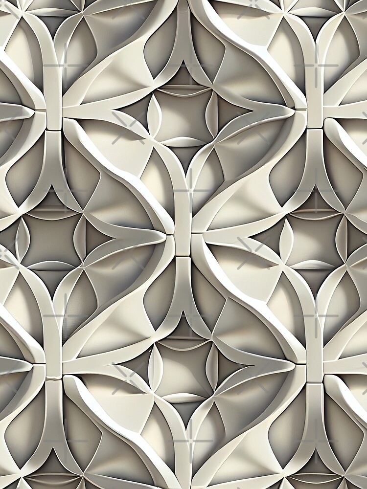 Thumbnail 3 von 3, Tuch, Pale Three Dimensional Monochromatic Muted California Chic Pattern Digital Painting designt und verkauft von CodeAndColors.
