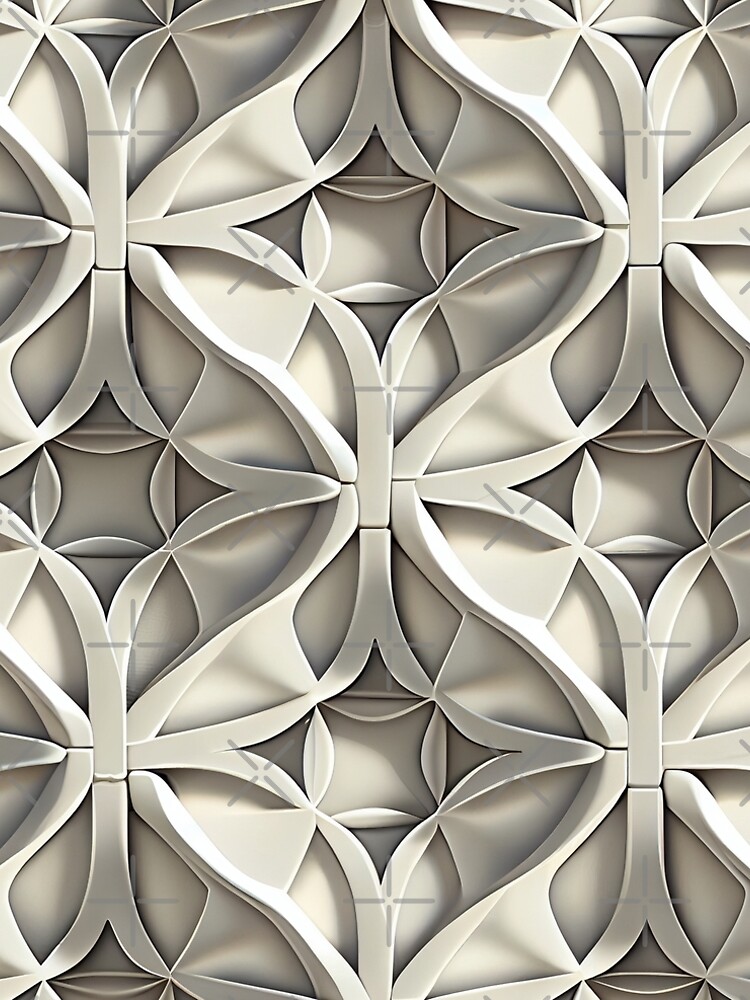 Aperçu 5 sur 5. Robe trapèze avec l'œuvre Pale Three Dimensional Monochromatic Muted California Chic Pattern Digital Painting créée et vendue par CodeAndColors.