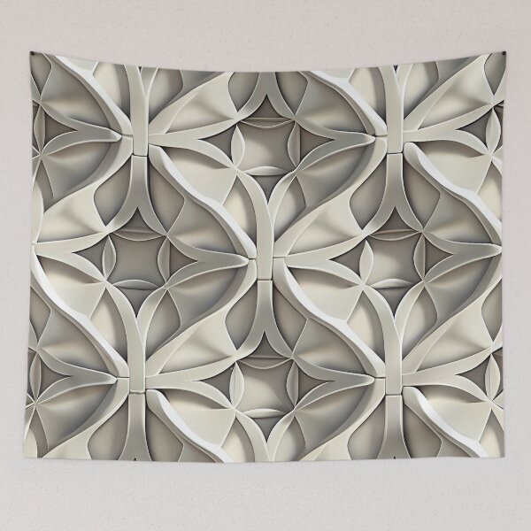 Item preview, Pale Three Dimensional Monochromatic Muted California Chic Pattern Digital Painting designed and sold by CodeAndColors.