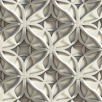 Imagen de la obra Pale Three Dimensional Monochromatic Muted California Chic Pattern Digital Painting de CodeAndColors