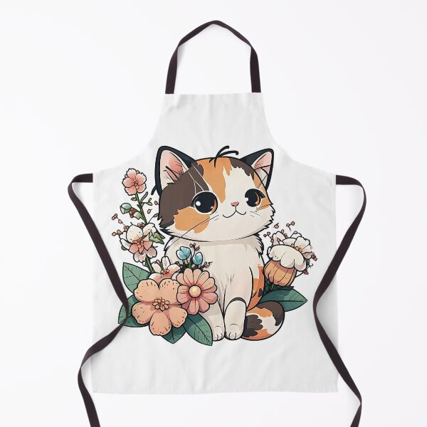 Item preview, Cute Calico Cat with Flowers designed and sold by Stepultura.
