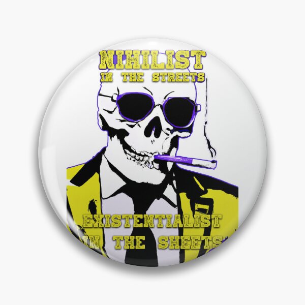 Aperçu de l'œuvre Nihilist In The Streets, Existentialist In The Sheets Pop Art Skull créée et vendue par PVSKI.