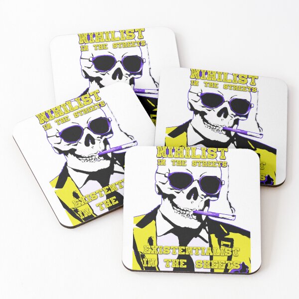 Artikelvorschau, Nihilist In The Streets, Existentialist In The Sheets Pop Art Skull entworfen und verkauft von PVSKI.