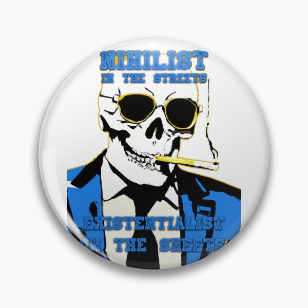Aperçu de l'œuvre Nihilist In The Streets, Existentialist In The Sheets Pop Art Skull créée et vendue par PVSKI.