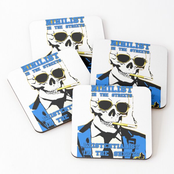 Artikelvorschau, Nihilist In The Streets, Existentialist In The Sheets Pop Art Skull entworfen und verkauft von PVSKI.