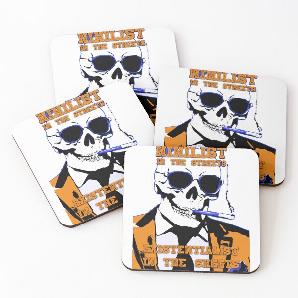 Artikelvorschau, Nihilist In The Streets, Existentialist In The Sheets Pop Art Skull entworfen und verkauft von PVSKI.